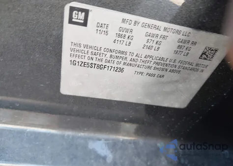 2016 Chevrolet Malibu 1Lt from USA, damaged, VIN 1G1ZE5ST8GF171236